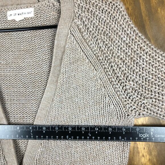 If It Were Me Anthropologie Women Sweater Brown Button Cardigan Wool Blend M - Picture 7 of 14